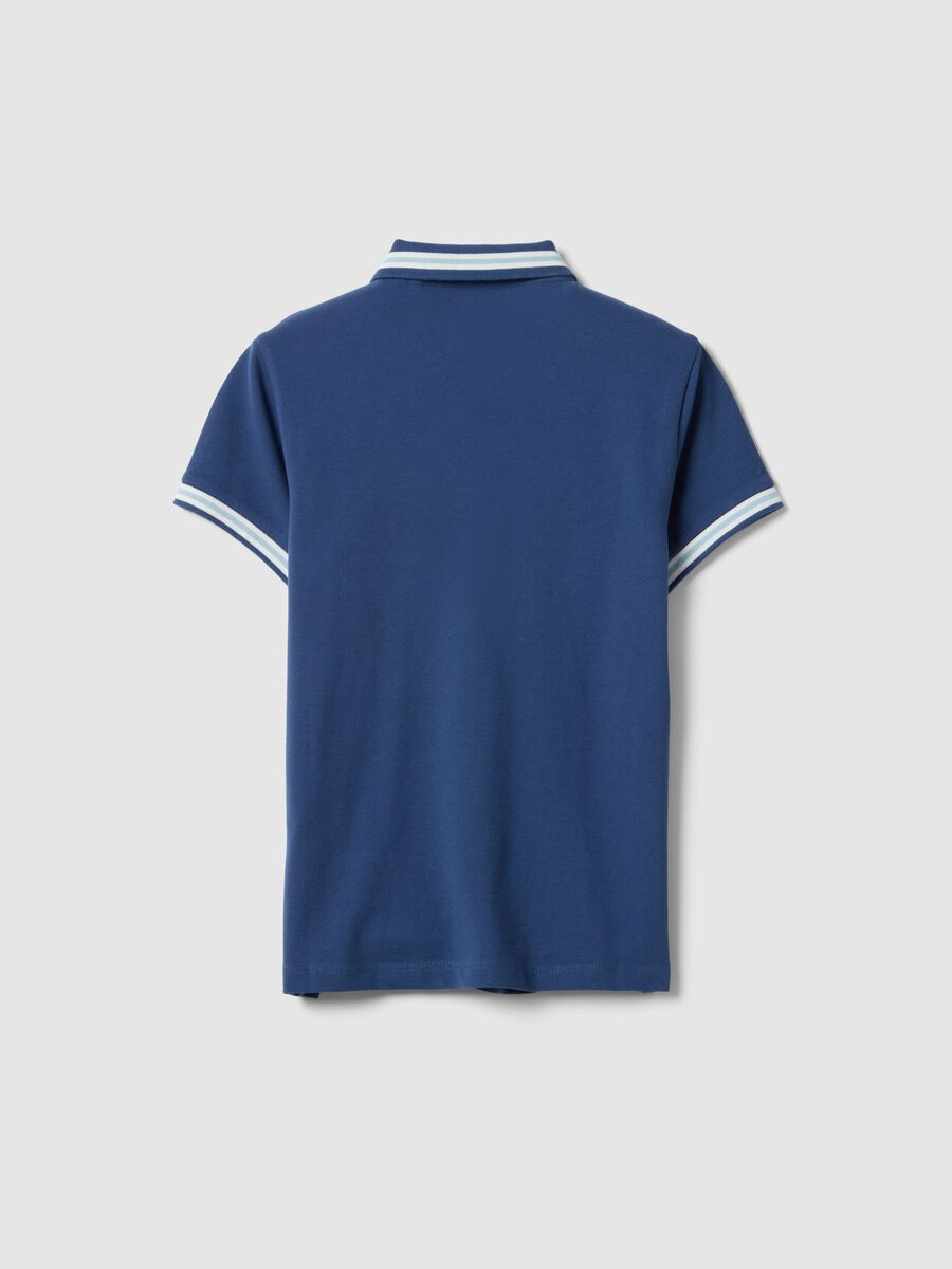 Polo in puro cotone blu da ragazzo regular fit_4