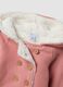 Pink hooded jacket in pure organic cotton for baby girl_2