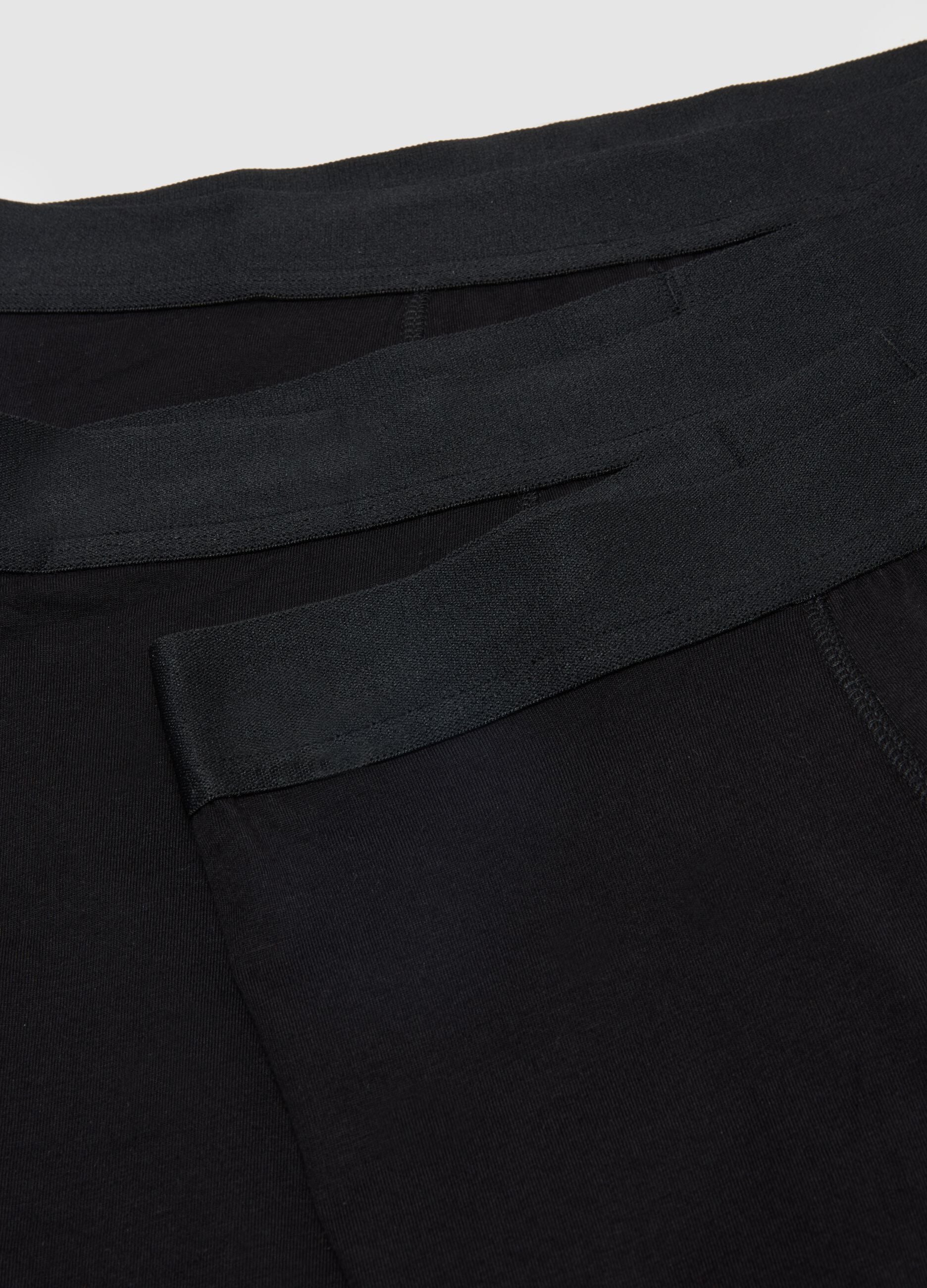 Pack of 3 black mid-length boxer briefs in stretch organic cotton, regular fit