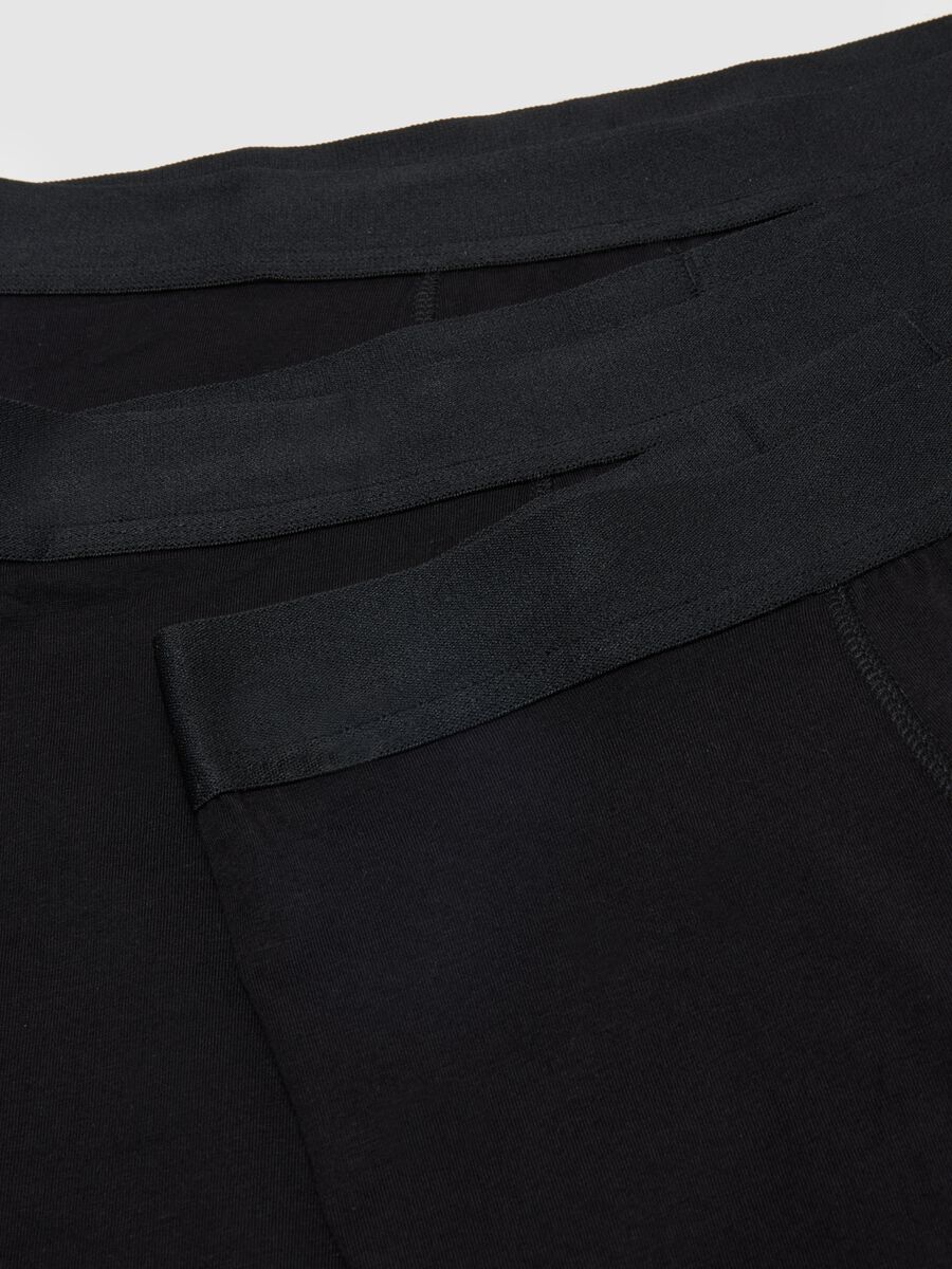 Pack of 3 black mid-length boxer briefs in stretch organic cotton, regular fit_5