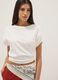 White cotton and linen blend short-sleeve T-shirt, regular fit_0