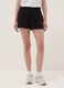 Black cotton-blend shorts with elasticated waistband, regular fit_1
