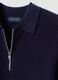 Blue pure cotton polo with zip and classic collar_5