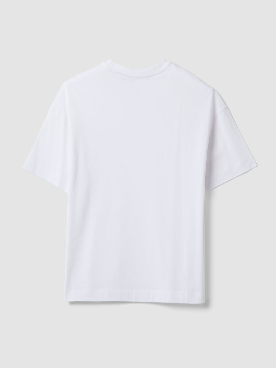 T-shirt over fit bianca in puro cotone a maniche corte_5