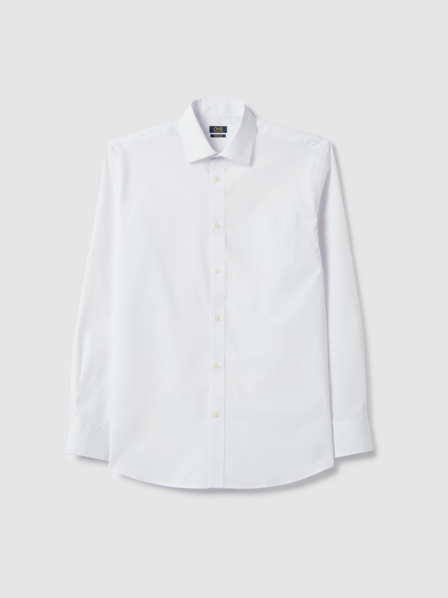 White cotton blend shirt regular fit easy iron_4