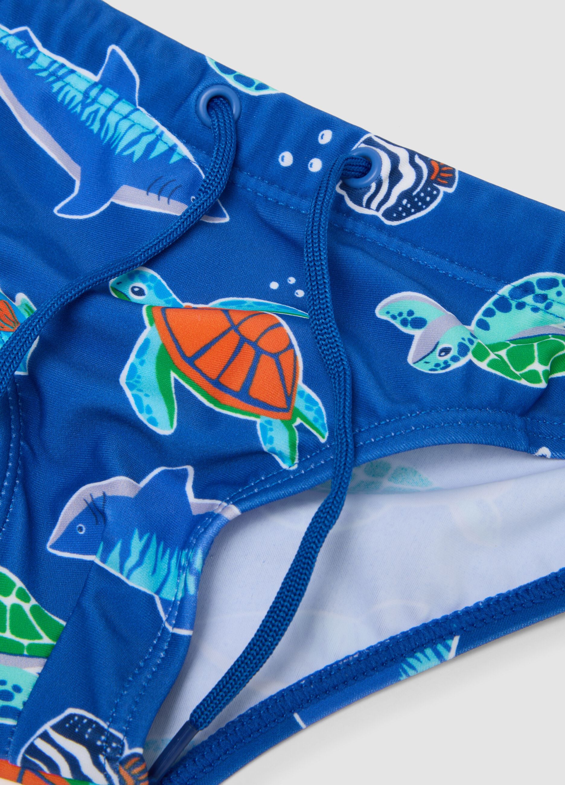 Blue stretch swim briefs