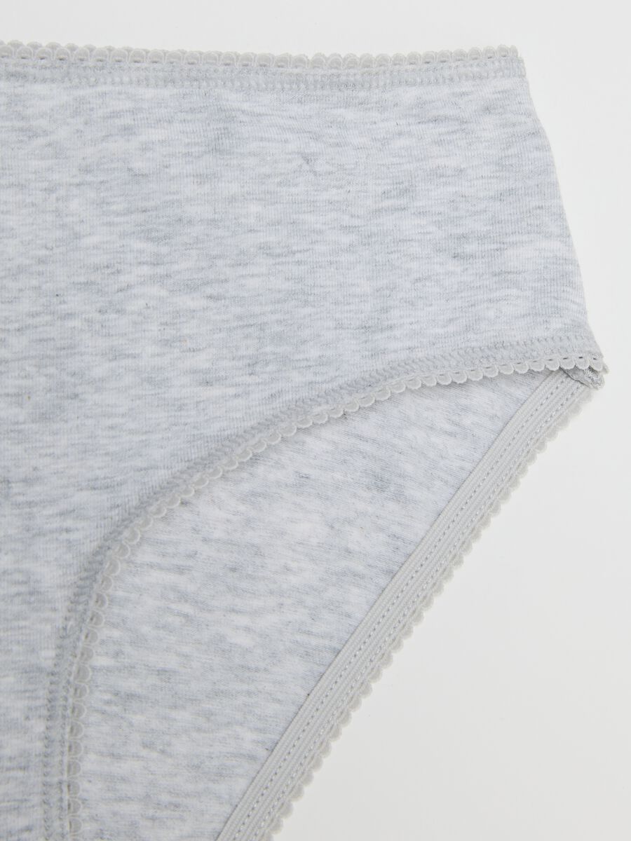 Girls' grey stretchy cotton briefs regular fit_2