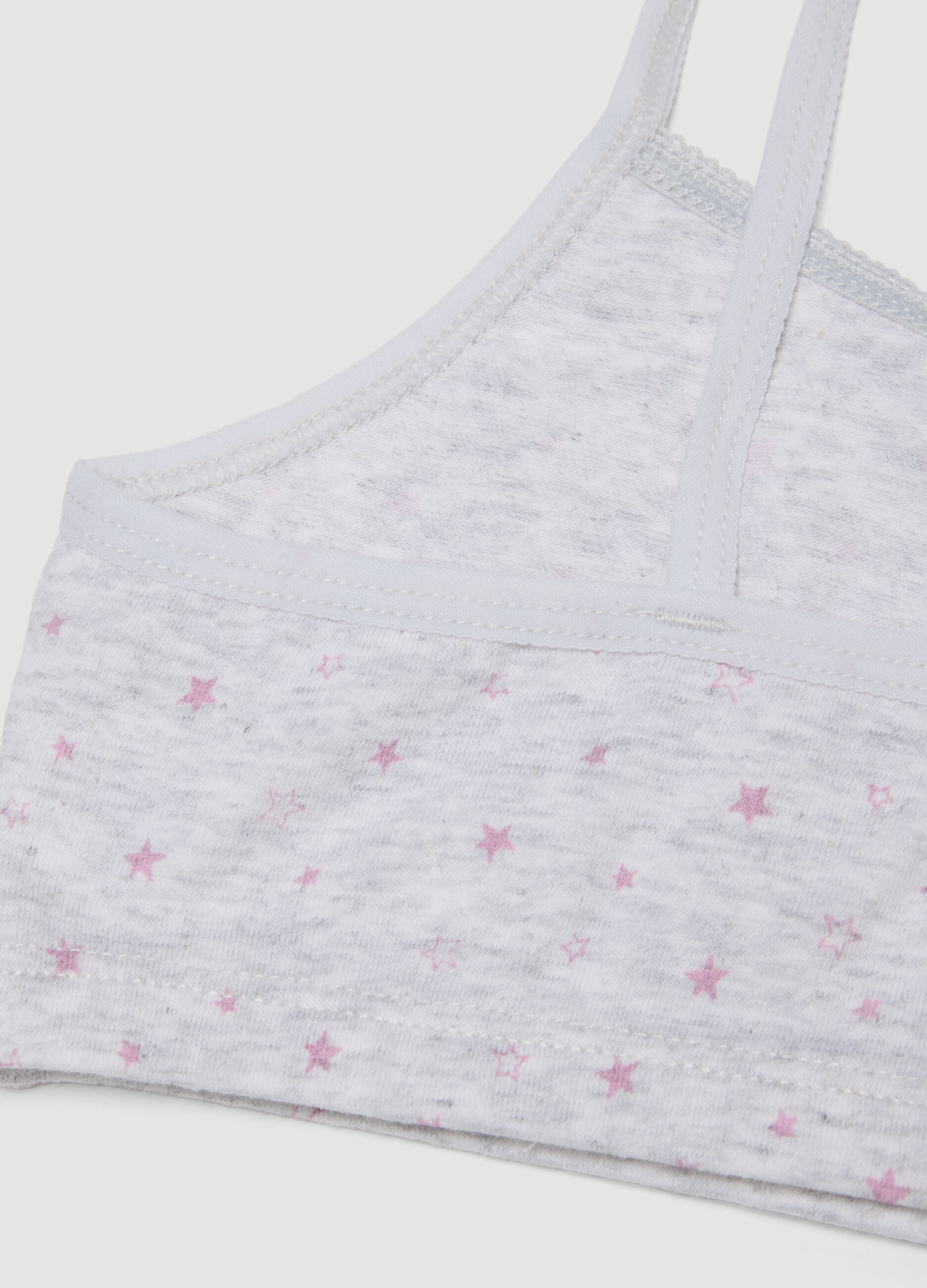 2-pack of multicolour organic stretch cotton bralettes for girls