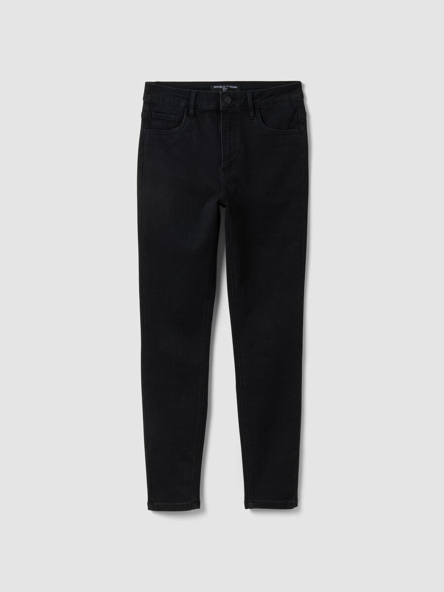 Black skinny-fit stretch cotton and viscose jeans_4