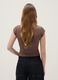 Brown slim fit stretch cotton t-shirt with studded neckline_3