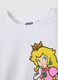 Girls' white stretch cotton T-shirt regular fit with Peach_3