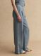 Slim-fit white and blue checked linen-blend corset_3