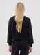 Black sweatshirt in organic cotton and viscose blend with ribbed collar_2