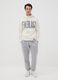 Grey cotton-blend joggers with logo_0