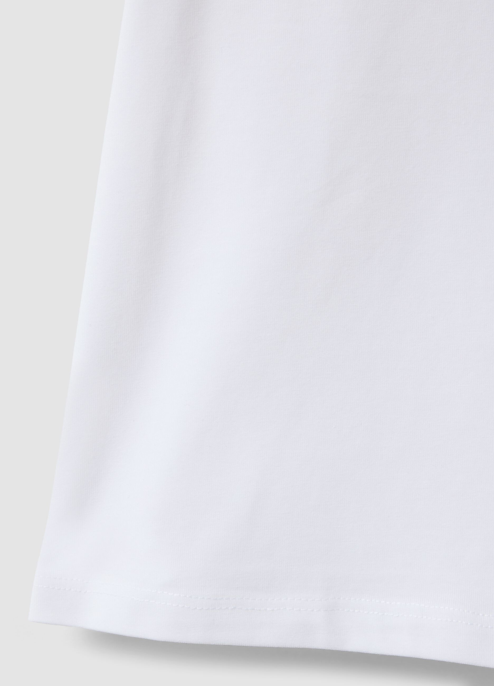 Girls&rsquo; white stretch cotton T-shirt, regular fit