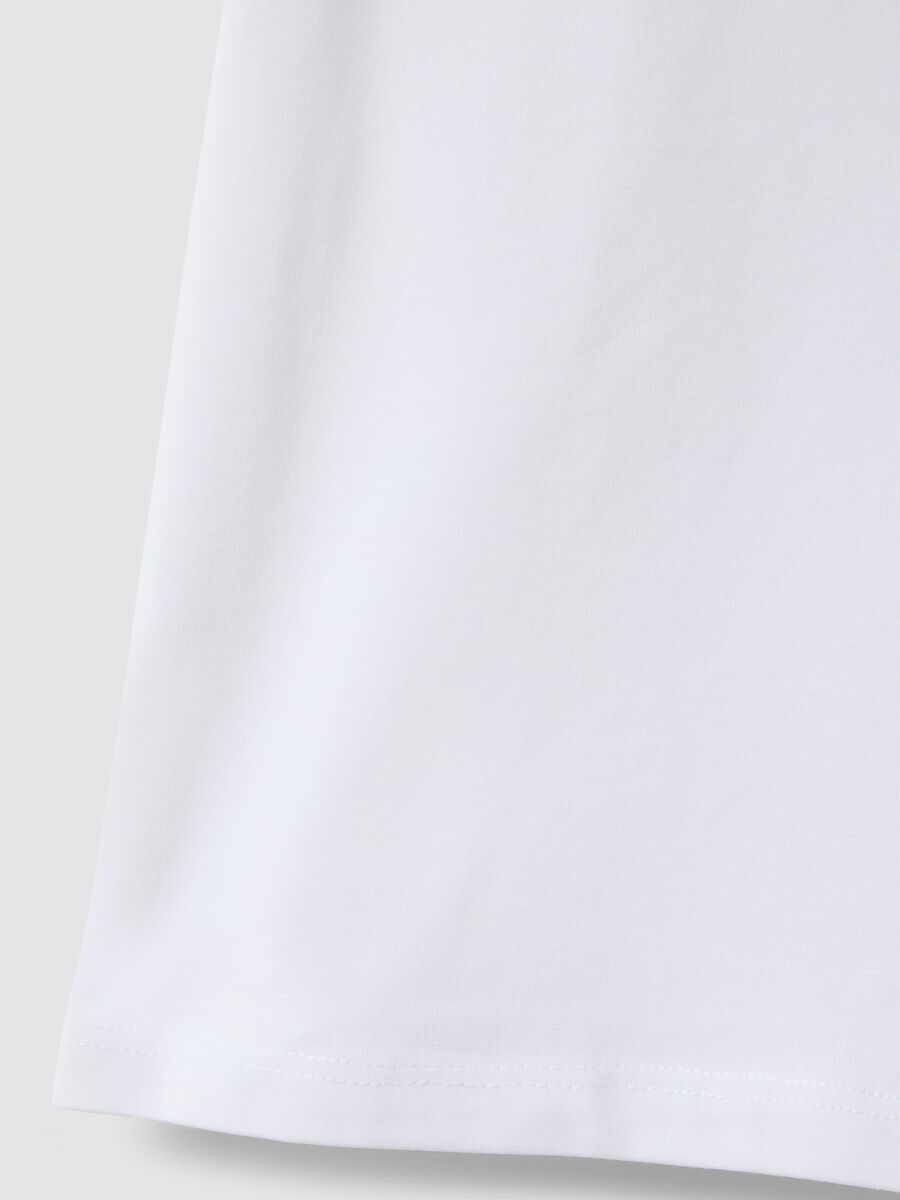 Girls&rsquo; white stretch cotton T-shirt, regular fit_2
