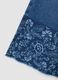 Blue wide-leg pure cotton jeans with floral print for girls_4