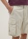 White pure cotton cargo Bermuda shorts, regular fit_3
