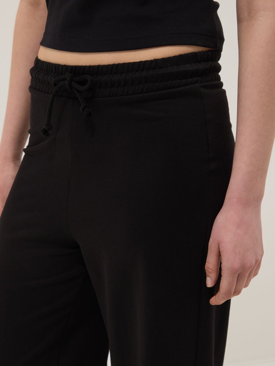 Black Pure Cotton Baggy Jogger Trousers_3