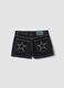 Girls&rsquo; black pure cotton denim shorts with star embroidery_5