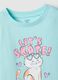 Girls' pure cotton blue T-shirt, regular fit with print_2