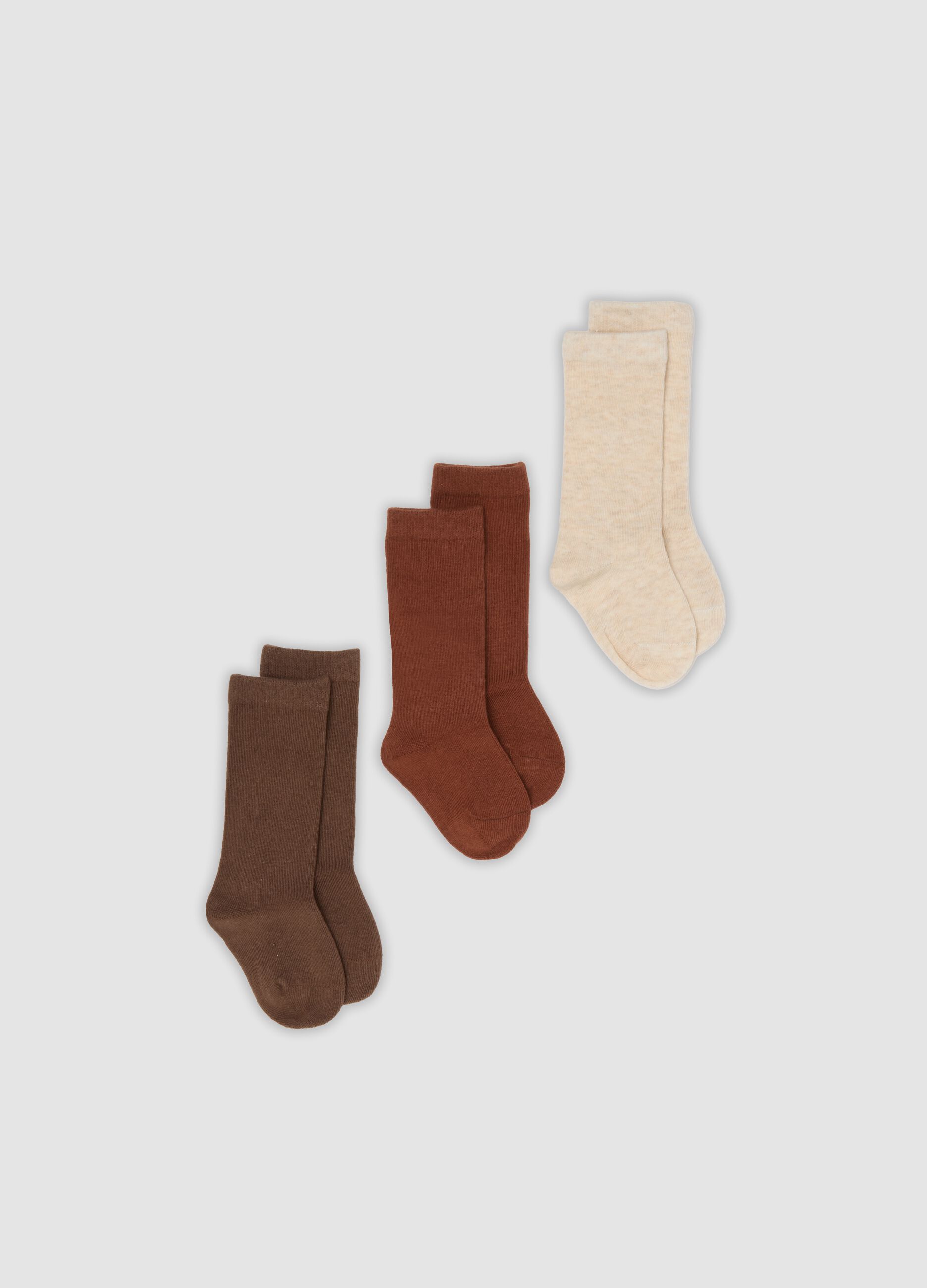 3-pack of multicolour long socks in stretch organic cotton