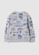 Grey cotton-viscose blend sweatshirt with racing prints, oversized fit_1