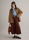 Long brown pure cotton skirt regular fit_0