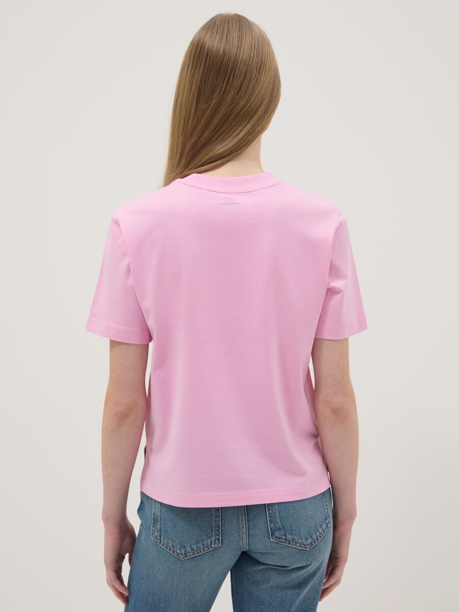 Pink pure cotton regular-fit T-shirt_3