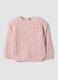 Pink knitted crew-neck jumper for baby girl_0