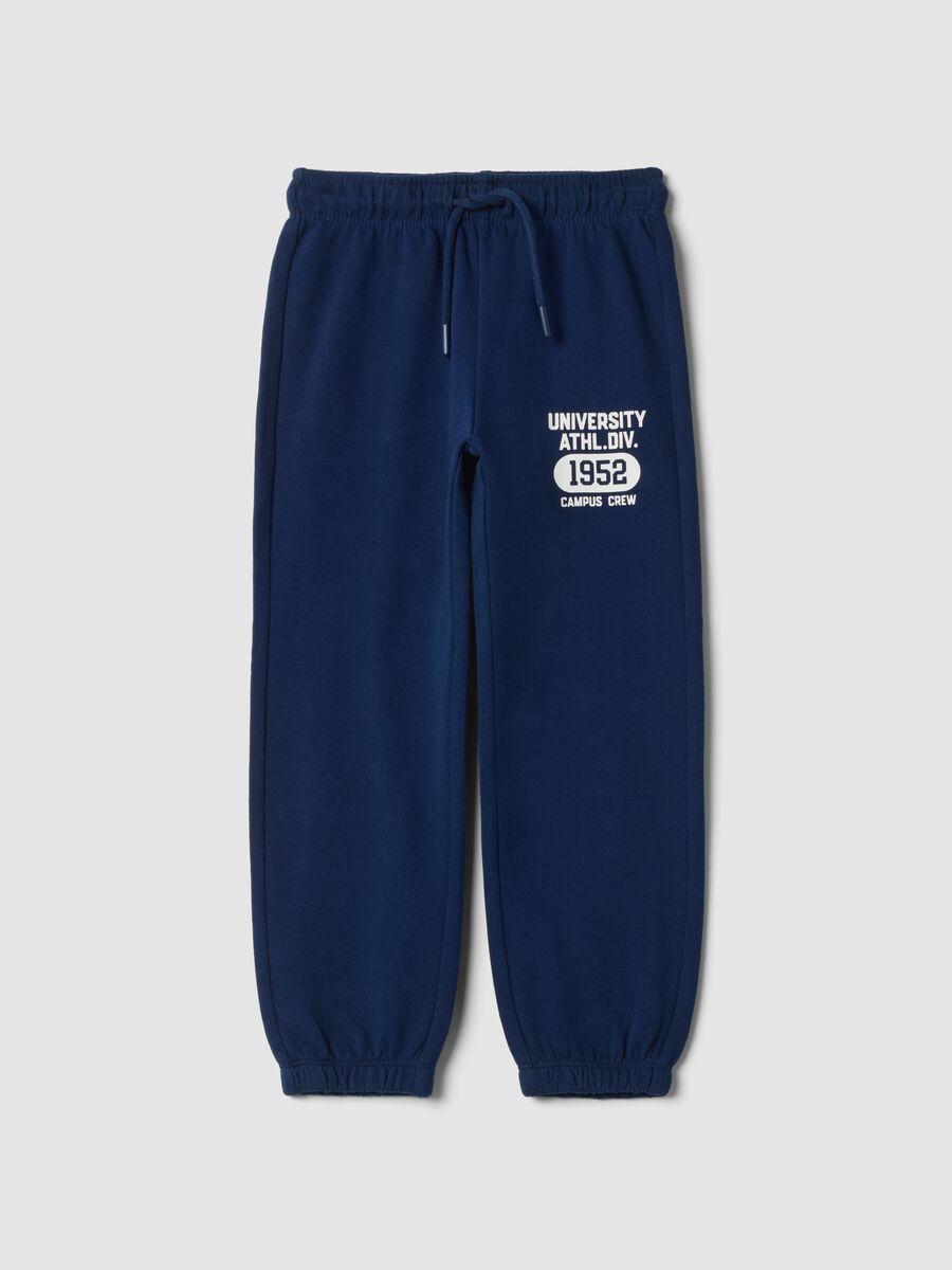 Blue pure cotton joggers with print_0