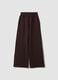 Brown fleece cotton-blend straight-fit trousers_0
