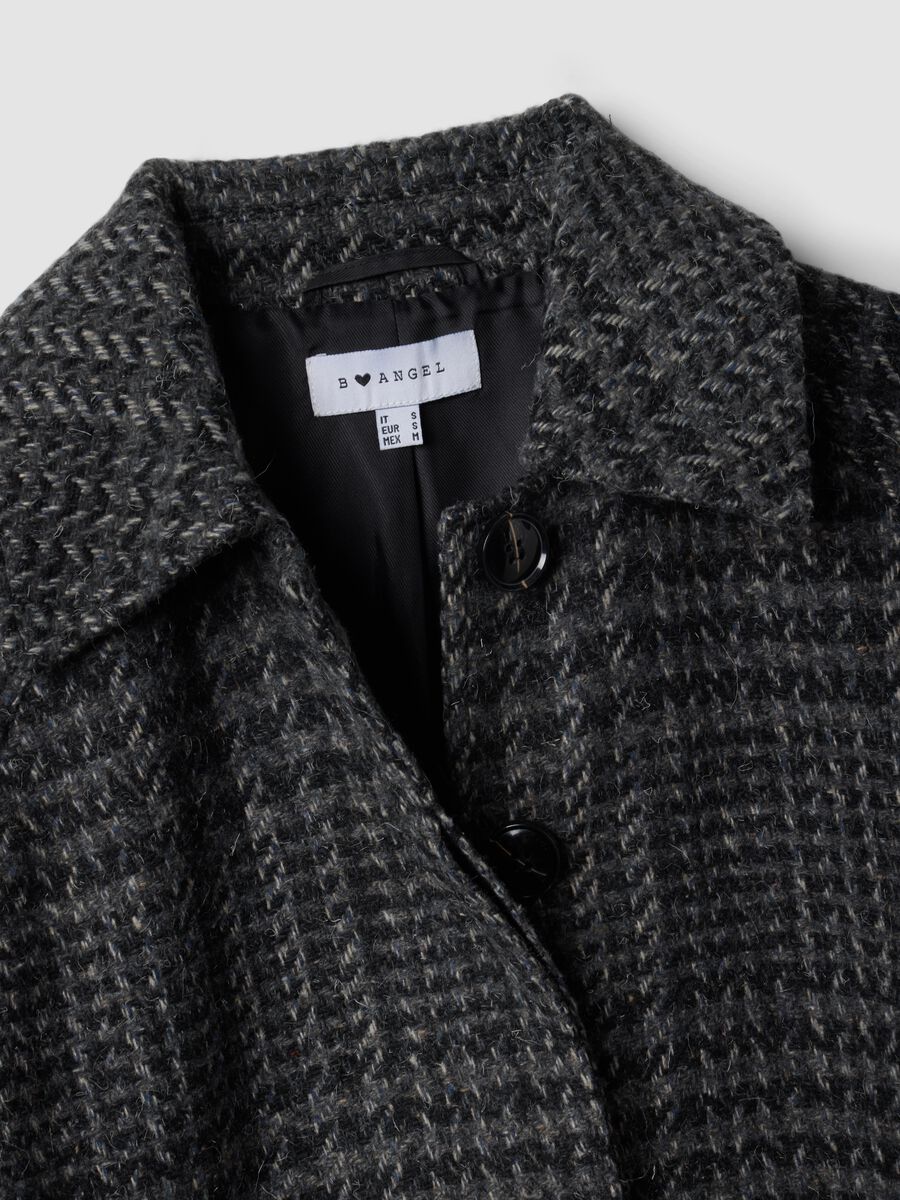 Grey houndstooth wool-blend coat_1