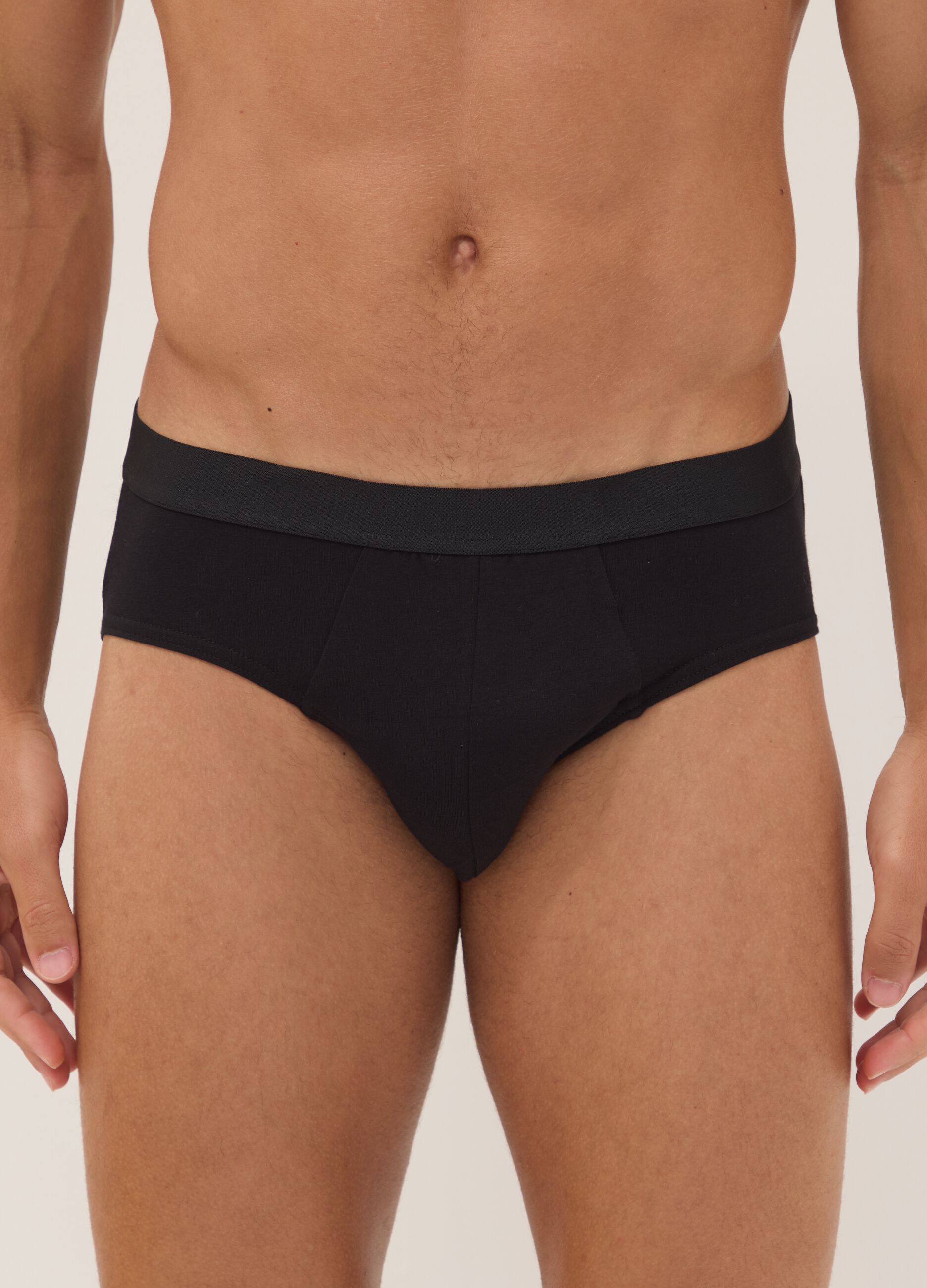 Five-pack of black stretch organic cotton briefs