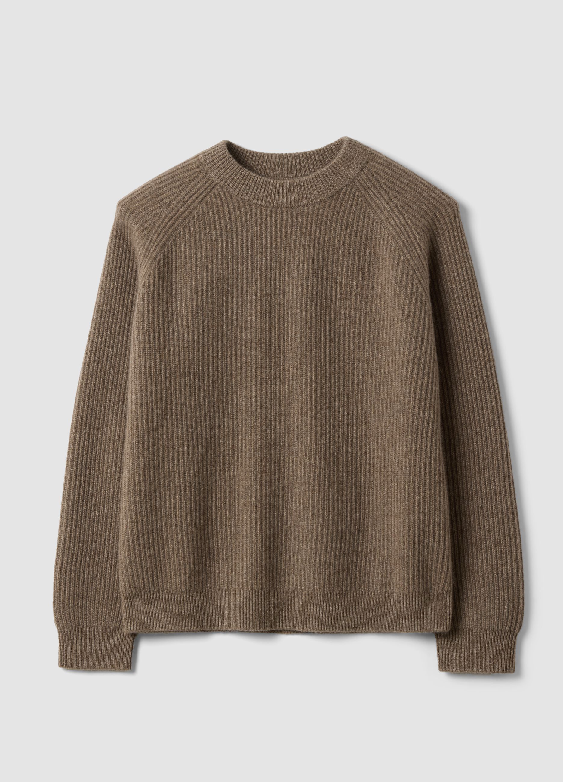 Brown pure cashmere oversized jumper