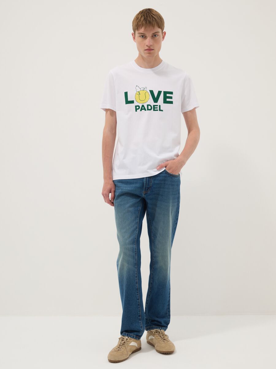White pure cotton T-shirt with front print_1