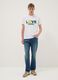 White pure cotton T-shirt with front print_1