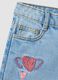 Girls&rsquo; pure cotton wide-leg denim jeans with embroidery_3