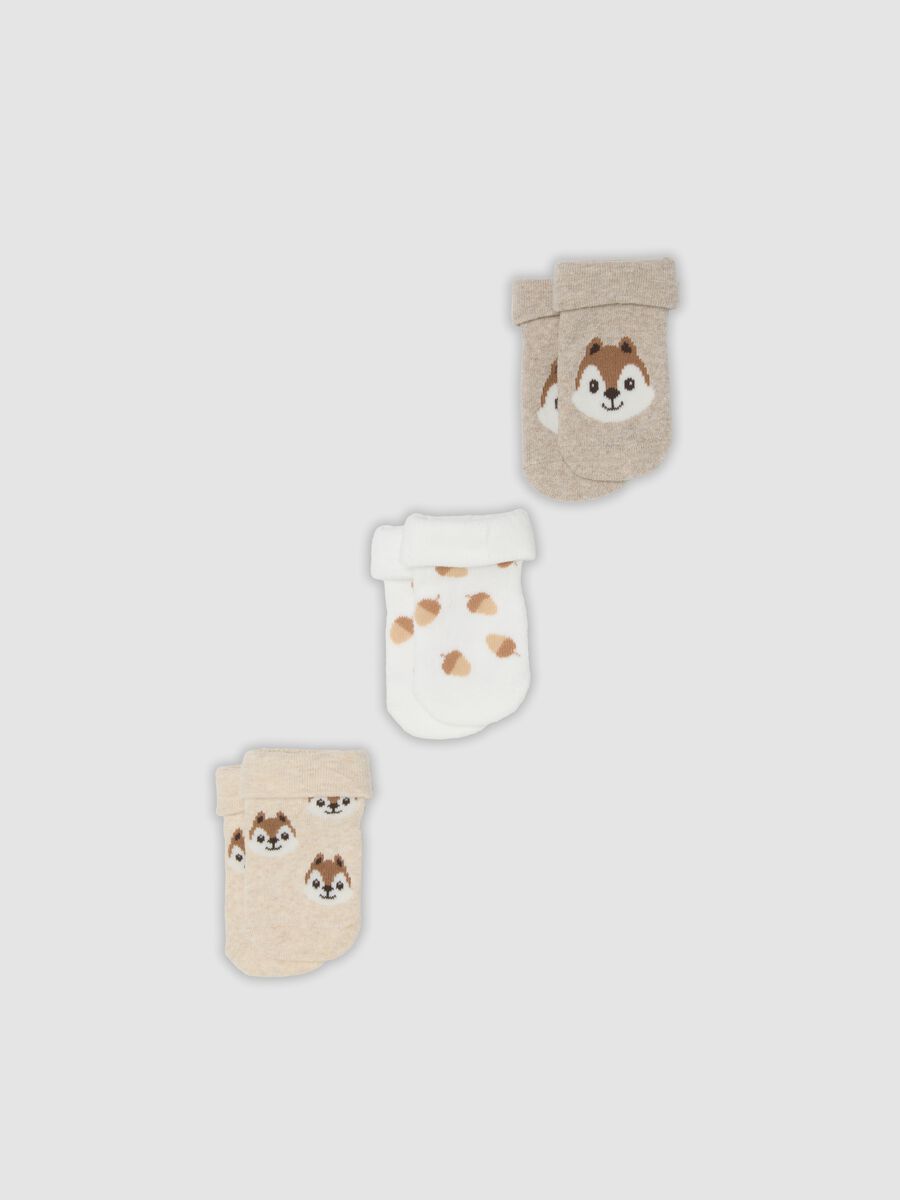 3-pack of multicolour short organic cotton blend socks for baby and toddler_0