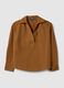 Brown regular fit pure cotton shirt without buttons_4