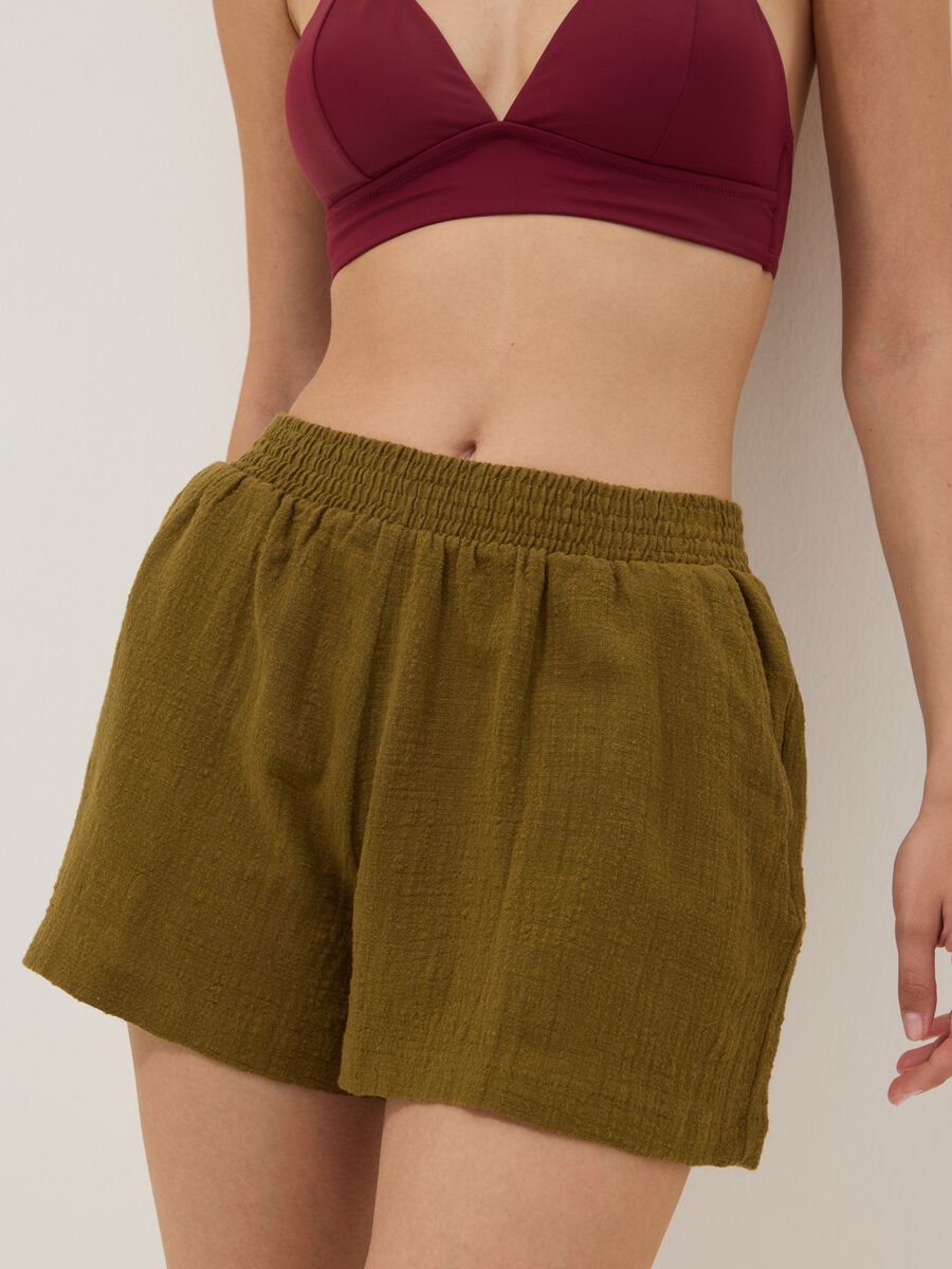 Brown pure cotton shorts_3