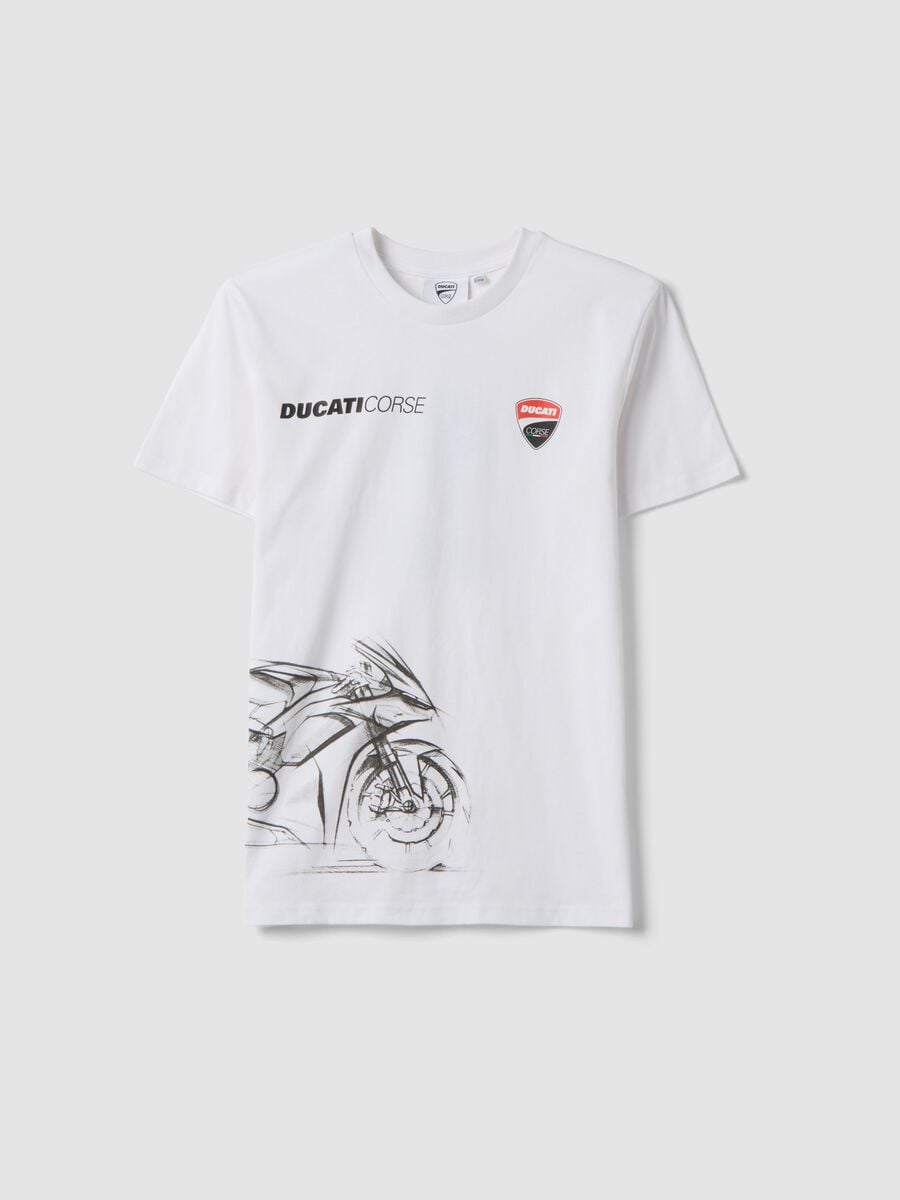 White short-sleeve cotton-blend boys&rsquo; T-shirt, relaxed fit_3