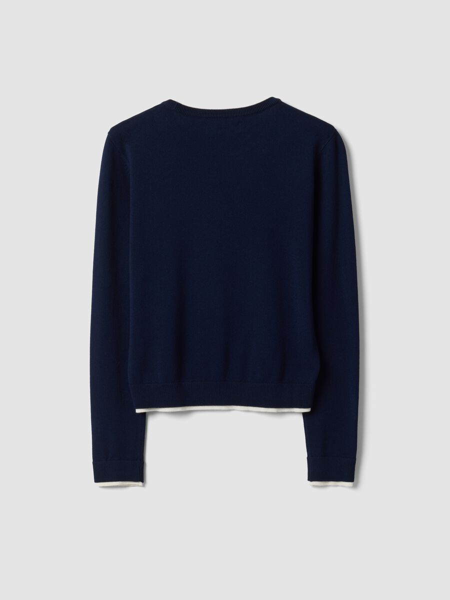 Blue crew-neck jumper in viscose blend_5