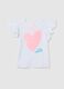 Girls' white stretch cotton T-shirt_0
