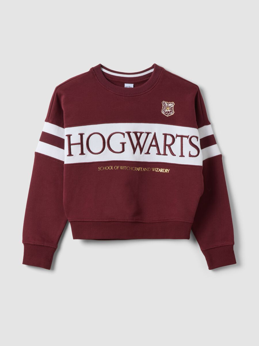 Red stretch-cotton sweatshirt with ribbed neckline, Harry Potter theme_3