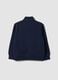 Blue organic cotton sweatshirt with stand-up collar for boys_1