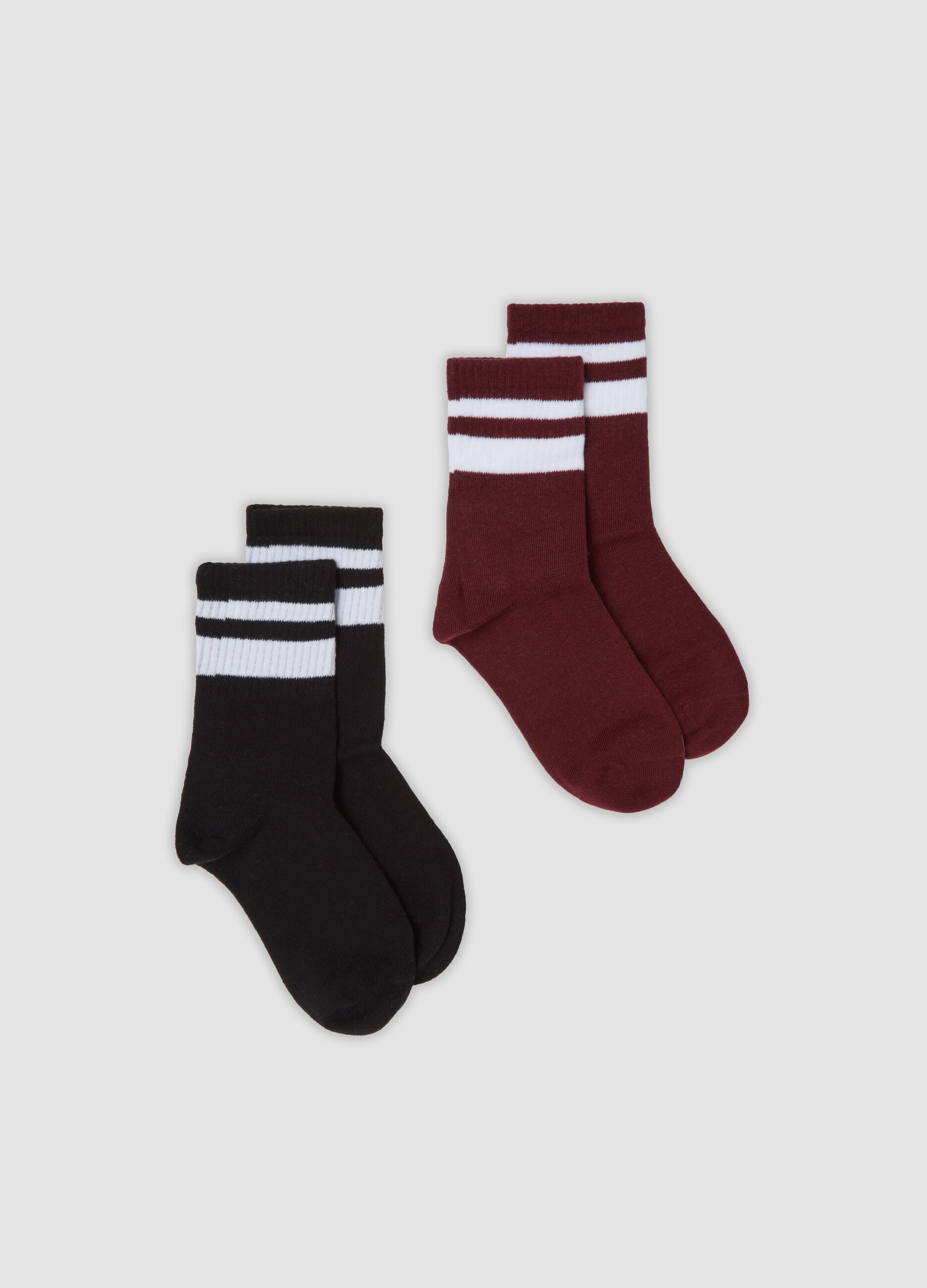 2-pack of multicolour midi socks in stretch organic cotton