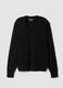 Black viscose-blend V-neck cardigan, regular fit_0