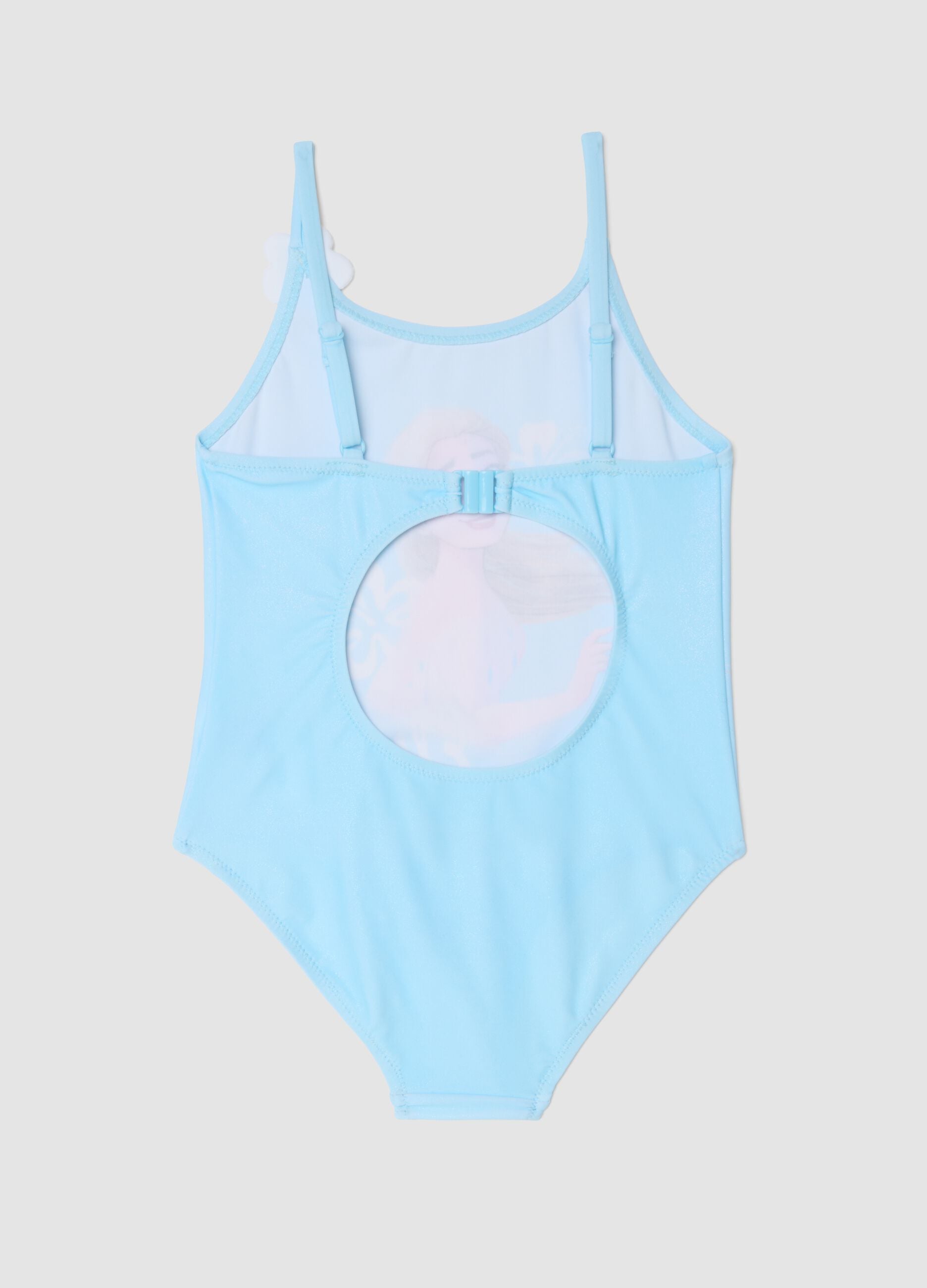 Blue one-piece swimsuit in stretch fabric