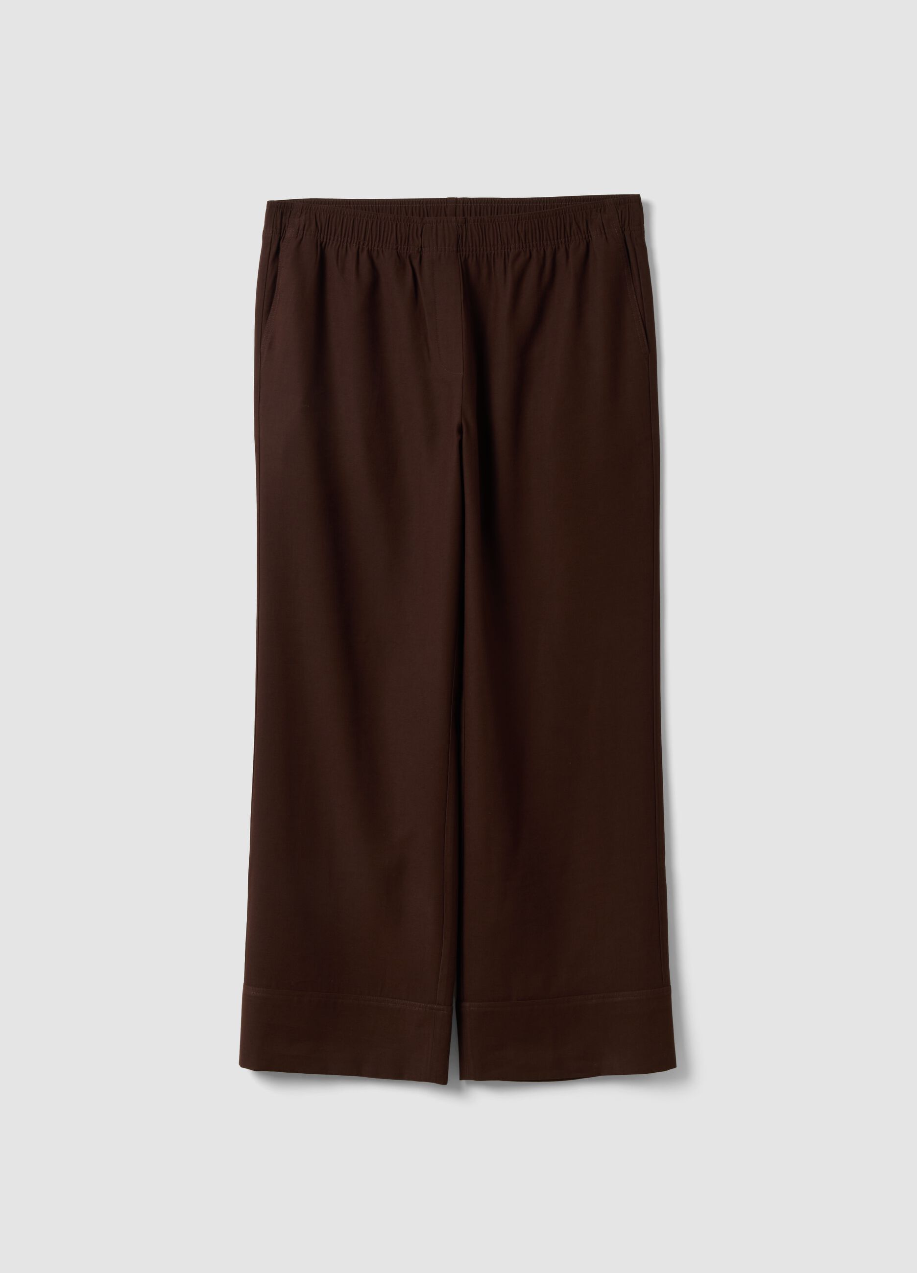 Brown wide-leg trousers in a viscose blend